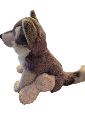 DEMDACO Little Silver Grey Wolf Beanbag Plush